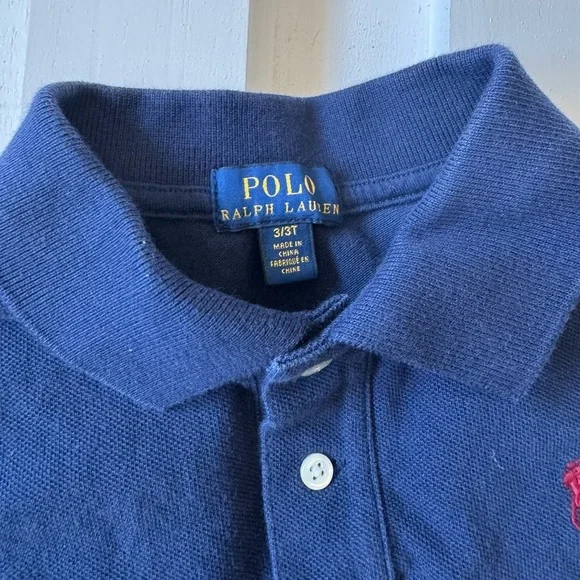 Polo by Ralph Lauren Kids Dark Blue Long Sleeve Polo - Picture 2 of 2